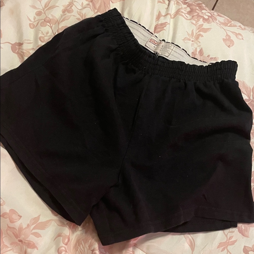 Black Elastic Waist Shorts